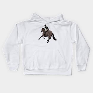 Bay Roan Cross Country Gallop Away Kids Hoodie